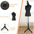 thumbnail image 4 of Female Dress Form Mannequin Body Torso Stand, Black Clothing Display Model Body Stand for Sewing, Display or Decoration, Height Adjustable 52-67 Inch, 4 of 7