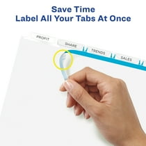 Avery Print Apply Clear Label Dividers Index Maker R Easy Apply Tm Printable Label Strip 5 White Tabs 1 Set 11416 5 Blank Tab S 5