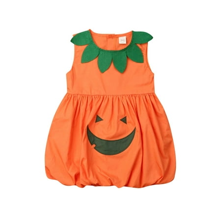 Halloween Cute Pumpkin Costume Kids Baby Girl Cosplay Party Fancy Clothes Outfits Newest