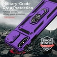 thumbnail image 5 of for iPhone X/iPhone Xs Case with Camera Lens Cover HD Screen Protector,  Grade Drop Protection  Ring Holder Kickstand Protective Phone Case for iPhone X/Xs 5.8 inch (Purple), 5 of 9
