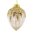 thumbnail image 1 of Holiday Time Champagne Gold Glitter/Sequin Drop Ornament, 1 of 3