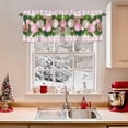 thumbnail image 2 of Valances for Windows Christmas Balls Rod Pocket Cafe Window Treatments Valance Curtains for Kitchen Bathroom Laundry Basement Windows 56"x16", 2 of 7