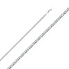 22 in. 14K White Gold 2.7 mm Regular Concave Cuban Chain