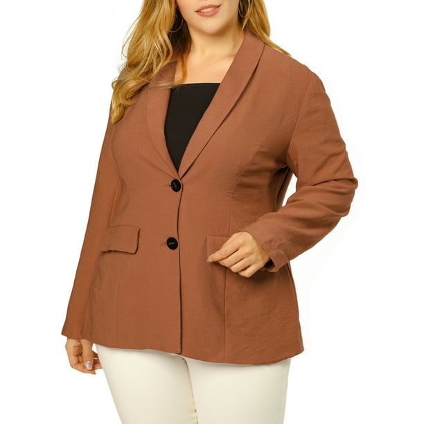 Women's Size Blazers Collar Open Front Work Blazer - Walmart.com