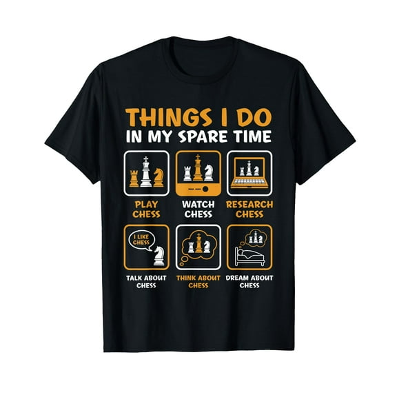 Chess Pieces Things I Do In My Spare Time Board Game Club T-Shirt