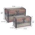 thumbnail image 2 of Household Essentials Wooden Storage Trunk Set, Large and Small Domed Chest, Weathered Wood with Paint Finish, Hinged Lid with Metal Accents, 2 of 7