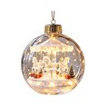 thumbnail image 2 of Lighted Christmas Ball Ornaments Clear Miniature Winter Scene Baubles with Glowing LED for Holiday Tree Decor, 2 of 7