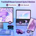thumbnail image 2 of Ratón inalámbrico Trackball Senda, ergonómico y recargable, color morado, 2 of 7