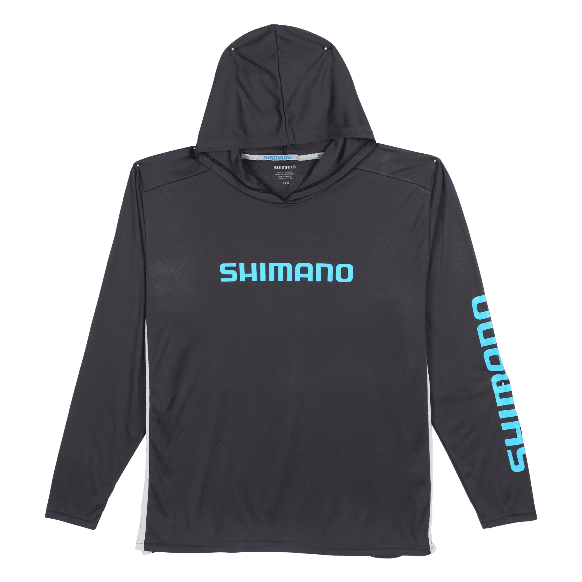 Shimano Fishing Shimano Hooded Long Sleeve Tech Tee - Carbon, LG  [ATEEVAPLSHLCAR] 