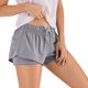 thumbnail image 4 of Pantalones cortos deportivos 2 en 1 para mujer, cintura elástica, cordón, bolsillo, color sólido, 4 of 8