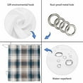 thumbnail image 5 of Blue Brown Plaid Waterproof Fabric Shower Curtain,Modern Abstract Striped Gingham Checked Waterproof Fabric Shower Curtain for Bathroom Curtains Bathtubs Shower Curtains with 12 Hooks Standard 66x72, 5 of 8
