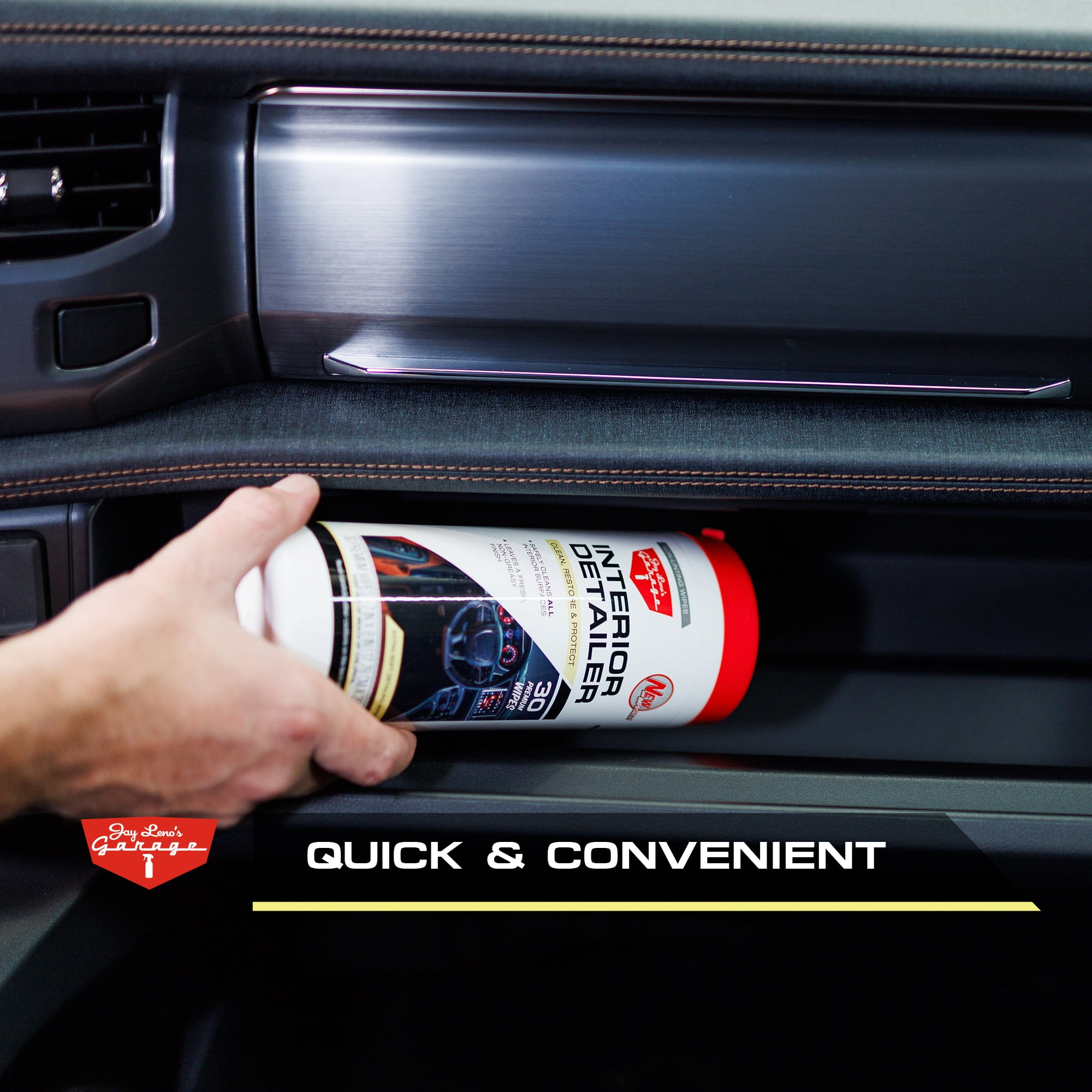Jay Leno's Garage Interior Detailer Wipes (30 Count) - Clean & Protects Interior Car Surfaces