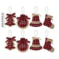 thumbnail image 3 of Mini Bas de Noël Rouges Ensembles Suspendus Ornements d'Arbre de Noël Perles en Bois Guirlande de Noël Décorations Suspendues de Pâques Miniatures Œufs Lustre Ornement Décorations de Vacances, 3 of 4