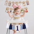 thumbnail image 3 of Baby First Birthday Party Decorations First Highchair Banner For Baby Boys Blue High Chair Banner Crown Cake Topper Baby Photo Banner 1st Birthday Photo Backdrop, 3 of 7