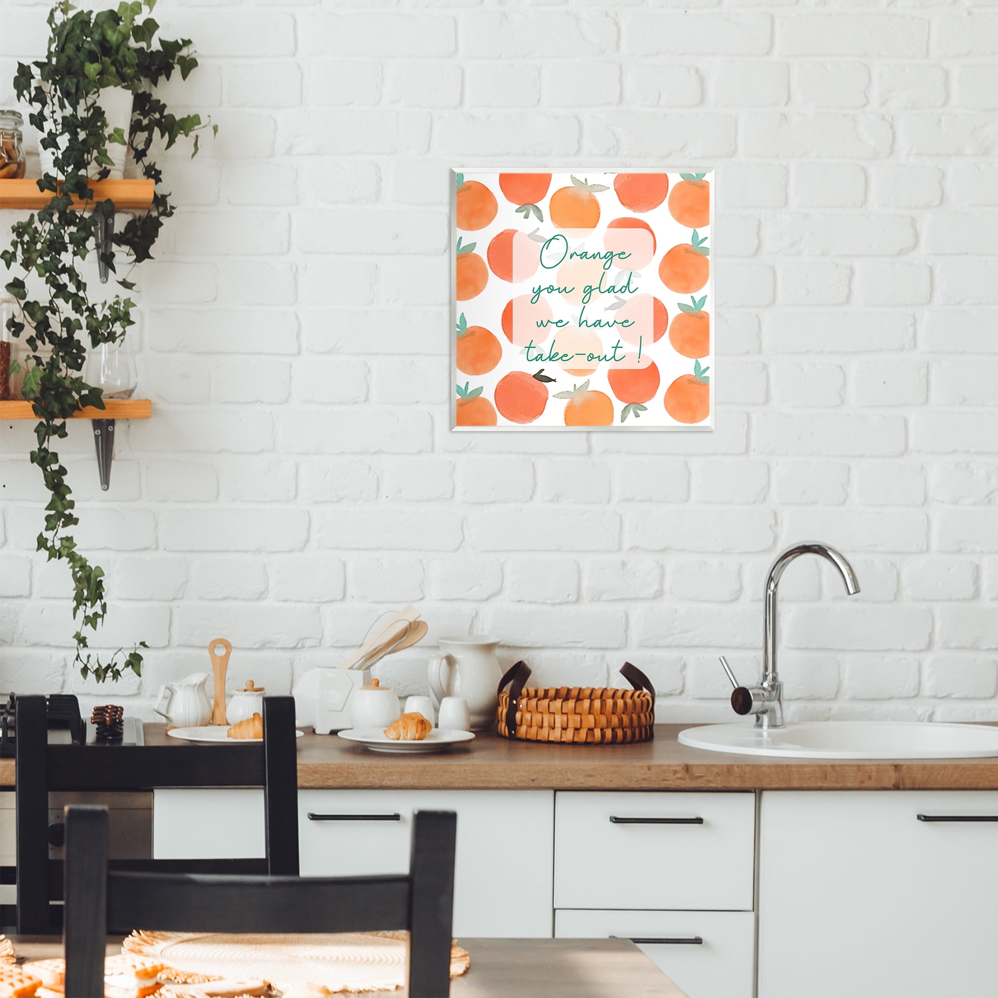 Stupell Industries Orange You Glad Wall Plaque Art, design by Emily Navas