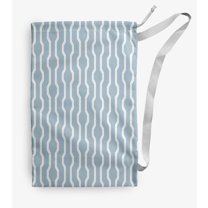Simply Daisy Nuts & Bolts Geometric 18 x 29 in Light Blue Laundry Bag