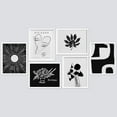 thumbnail image 3 of PixonSign Framed Canvas Print Wall Art Set - Black & White Picasso Flower & Humanities Patten - Set of 6 Abstract Geometric Minimalism Poster Cultural Art Wall Décor - 8"x10"x6 White, 3 of 5