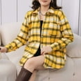 thumbnail image 5 of FDGIU Women's Plaid Flannel Shacket Jacket - Cozy Lapel Button-Down Shirt Coat, Fall Winter Fuzzy Trench Oversized Outerwear, 5 of 5
