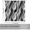 thumbnail image 2 of Black and White Shower Curtain for Bathroom Black and Gray Shower Curtain Fabric Modern Abstract Striped Minimalist Bath Curtains Waterproof Shower Curtains Set, Black Gray White, 72 x 72 Inch, 2 of 6
