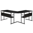 thumbnail image 2 of Benjara L Shape Desk with Tiltable Top and Metal Frame, Black, 2 of 5