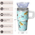 thumbnail image 3 of 20OZ Dog Paw Daily Use Tumbler with Handle Straw and Lid Insulated Coffee Cup for Women Friends Unique Holiday Birthday Gifts Maintains Drink Temperature for Extended Periods, 3 of 6