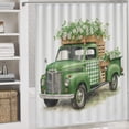 thumbnail image 5 of Buffalo Check Clover Truck 4 Piece Bathroom Shower Curtain Sets Bathroom Sets with Shower Curtain And Rugs 4 Piece Happy Shamrock Waterproof Fabric Bath Curtain for Bathroom Decor Set, 5 of 8