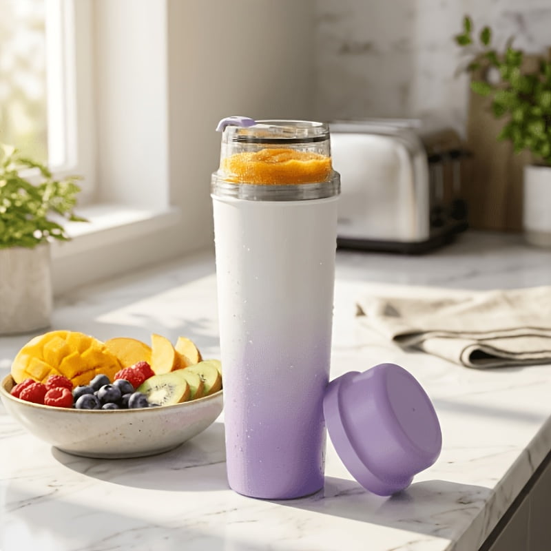Portable Blender Juice Cup - Blends Quickly, Double-layer Vacuum Stainless Steel, Suitable for Office/gym/outdoor/home Use.