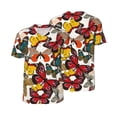 thumbnail image 3 of Daiia Retro Floral Butterfly Mens Baseball Jersey Button Down Shirts Short Sleeve Sports Uniforms-Medium, 3 of 9