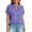 Purple, variant on ChoXxx Women's Loose Short Sleeve V Neck Multicolor Block Summer Top Purple M