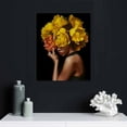 thumbnail image 4 of Nawypu African American Wall Art Yellow Flower on Black Women Head Vintage Canvas Art Paintings Modern Abstract Girl Picture Home Wall Decor for Bedroom Living Room, Framed Ready to Hang, 4 of 4