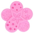 thumbnail image 1 of Flower and Leaf Silicone Mold, Chocolate Mold, Fondant Cake Mold, Kitchen Utensils, Pink, 1 of 4