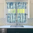thumbnail image 3 of Kitchen Curtains 24 Inch Short - 3 Panel Set, Seashell Starfish Nautical Print, Rod Pocket Window Curtain for Tropical Beach Farmhouse, Sea Coral Cute Design, Easy Wash, 3 of 6