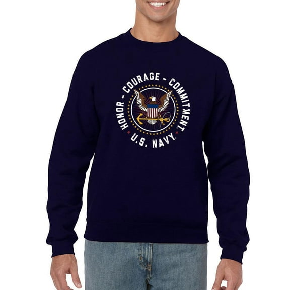 Honor, Courage, Commitment Navy Sweatshirt Men -Navy Designs, Male XX-Large
