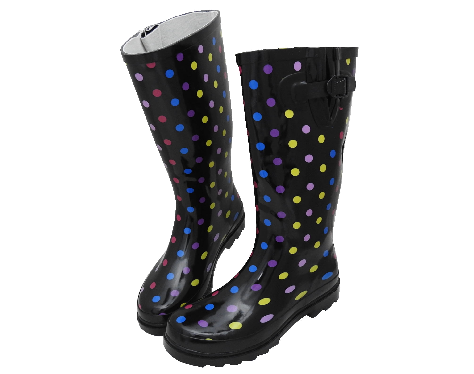 Women's Rain Boots Rubber Waterpoof Mid Calf Colors Wellie Snow Wellington
