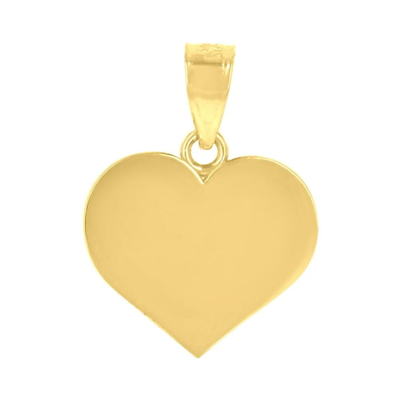 14k Yellow Gold Womens Heart Pendant Charm for Women