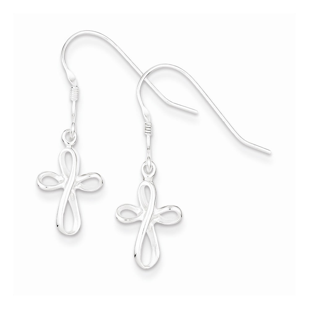 Goldia Sterling Silver Fleur De Lis Cross Charm