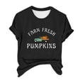 thumbnail image 4 of Womens Tops Fresh Pumpkins Fall Crew Neck Tee Funny Cute Graphic Short Sleeve Shirt Lightweight Breathable Blend Fabric 3Xl Sweaters For Women, 4 of 4