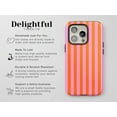 thumbnail image 5 of Bicolour Striped Orange & Pink Tough Phone Case – Retro Aesthetic, Compatible Cover for iPhone 16/15/14/13/12/11 Pro Max, Samsung Galaxy S24/S25/S29, 5 of 5