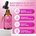 thumbnail image 2 of Suplemento B BEWORTHS Sea Moss en gotas líquidas de 120 ml con aceite de semillas negras, 2 of 6