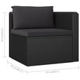 thumbnail image 4 of vidaXL Ensemble de Canapé de Patio 2 Pcs avec Coussins en Rotin Poly Noir, 4 of 6