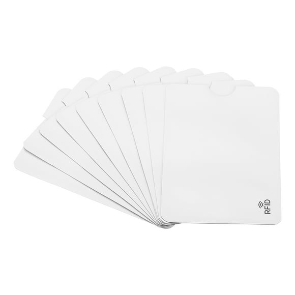 Mangas bloqueadoras de RFID de Uxcell, prevención de robo de identidad, protectores seguros para tarjetas de crédito, paquete de 10 en color blanco