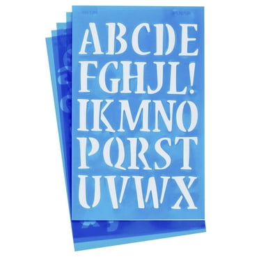 Westcott LetterCraft Stencil - Angelina Script Font, 3-Inch Reusable Plastic Letters A-Z & Punctuation