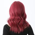 thumbnail image 4 of Pelucas sintéticas rizadas Rojas vino con flequillo, cabello ondulado Bob de longitud media para mujer, peluca Lolita Natural para fiesta de Cosplay, resistente al calor, 4 of 4