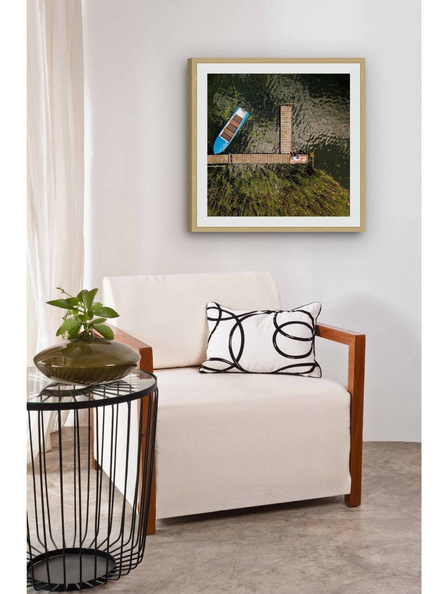 Marmont Hill "Blue Boat" Framed Art Print, 12.0" x 1.5"