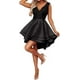 thumbnail image 4 of Vestido de fiesta de cóctel con cuello en V y purpurina para mujer, 4 of 5