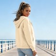 thumbnail image 5 of Lumtrix Womens Zip Up Hoodie Casual Fall Fashion Zipper Sweatshirts,Cozy Cropped Jacket With Pockets For Workout Athletic Travel Khaki 2XL, 5 of 5