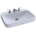 thumbnail image 2 of TOTO® Arvina™ Rectangular 23" Vessel Bathroom Sink with CEFIONTECT for 8 Inch Center Faucets, Cotton White - LT416.8G#01, 2 of 2