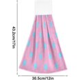 thumbnail image 3 of SKYSONIC Blue Pink Polka Dot Hanging Hand Towels with Hanging Loop, Hand Towels Soft Thick Dish Cloth Hand Towels for Kitchen Bathroom, with Hanging Loop, 12"x17", 3 of 6