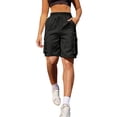 thumbnail image 4 of Women's 7'' Hiking Shorts Lightweight Athletic Golf Cargo Shorts with Zipper Pockets Quick Dry Summer Black XXL, 4 of 6