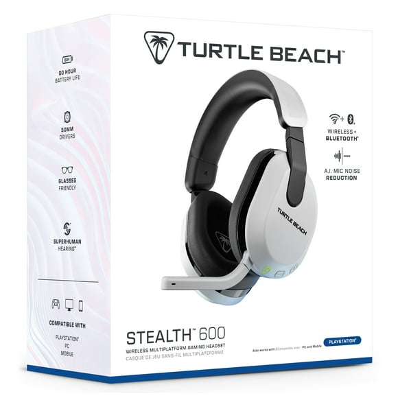 Turtle Beach® Stealth™ 600 – White for PS5™, PS4™, PC, & Bluetooth® Equipped Mobile Devices